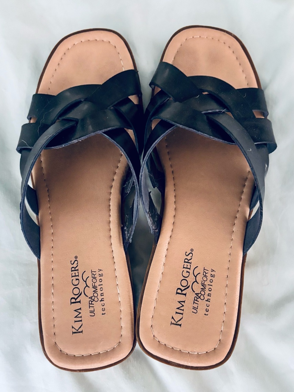 Kim Rogers Black Braided Slide Sandals